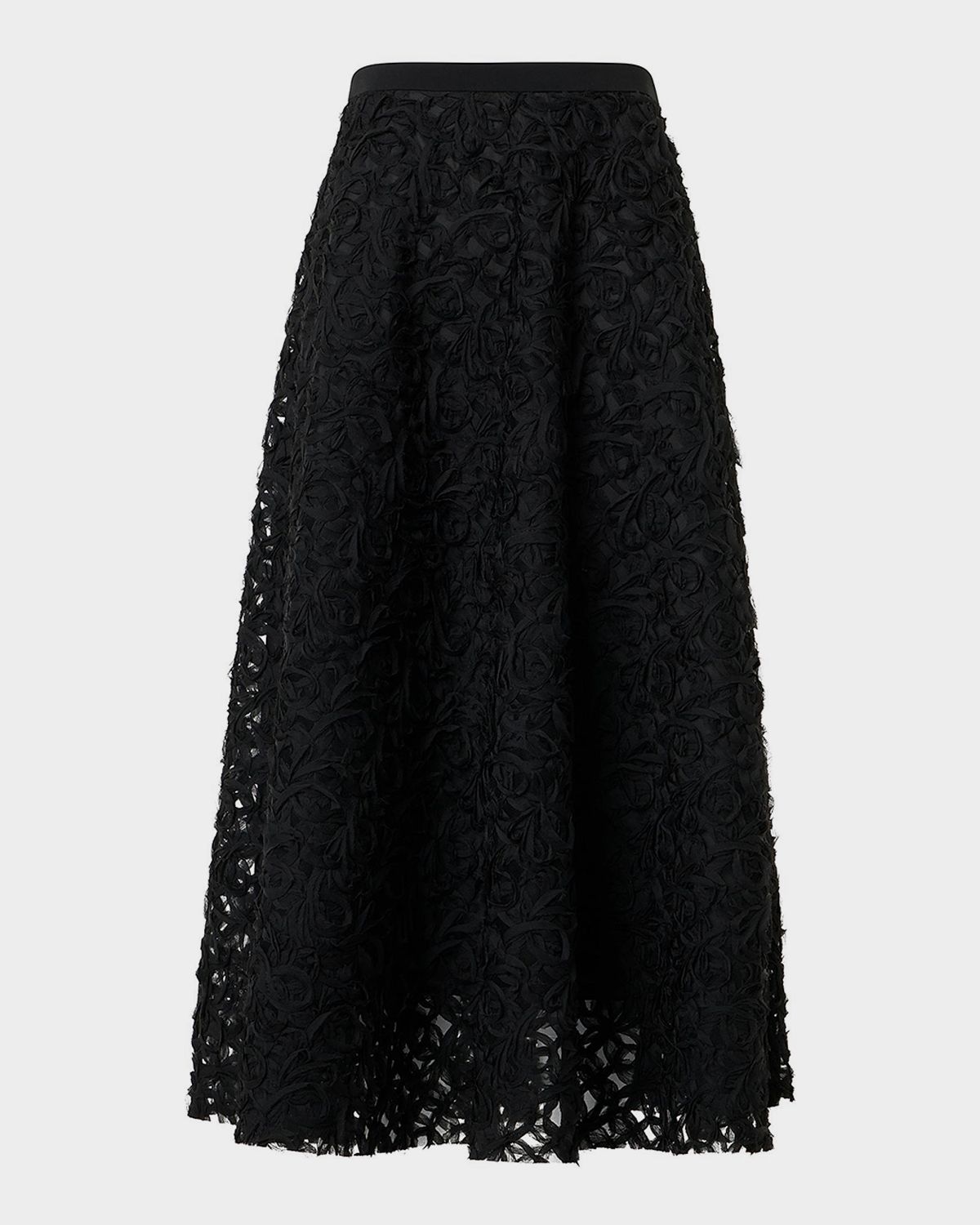Akris punto 3D Floral Embroidered Midi Skirt