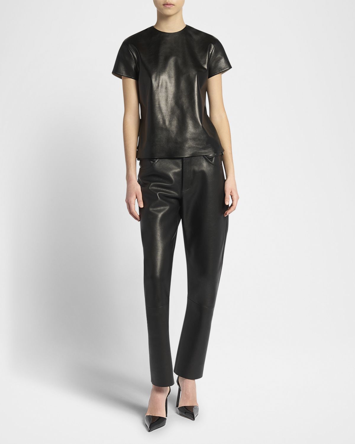 TOM FORD Leather Short-Sleeve Top | Thumbnail 5