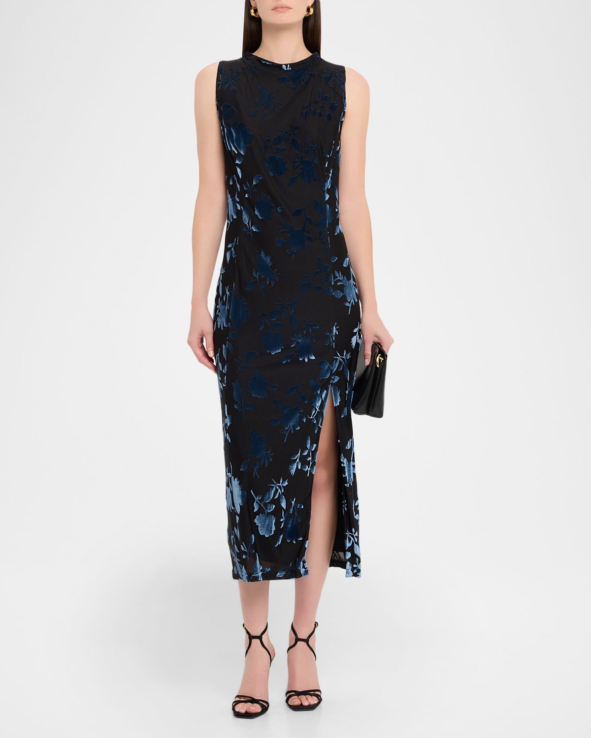 Hutch Darby Sleeveless Velvet Burnout Midi Dress