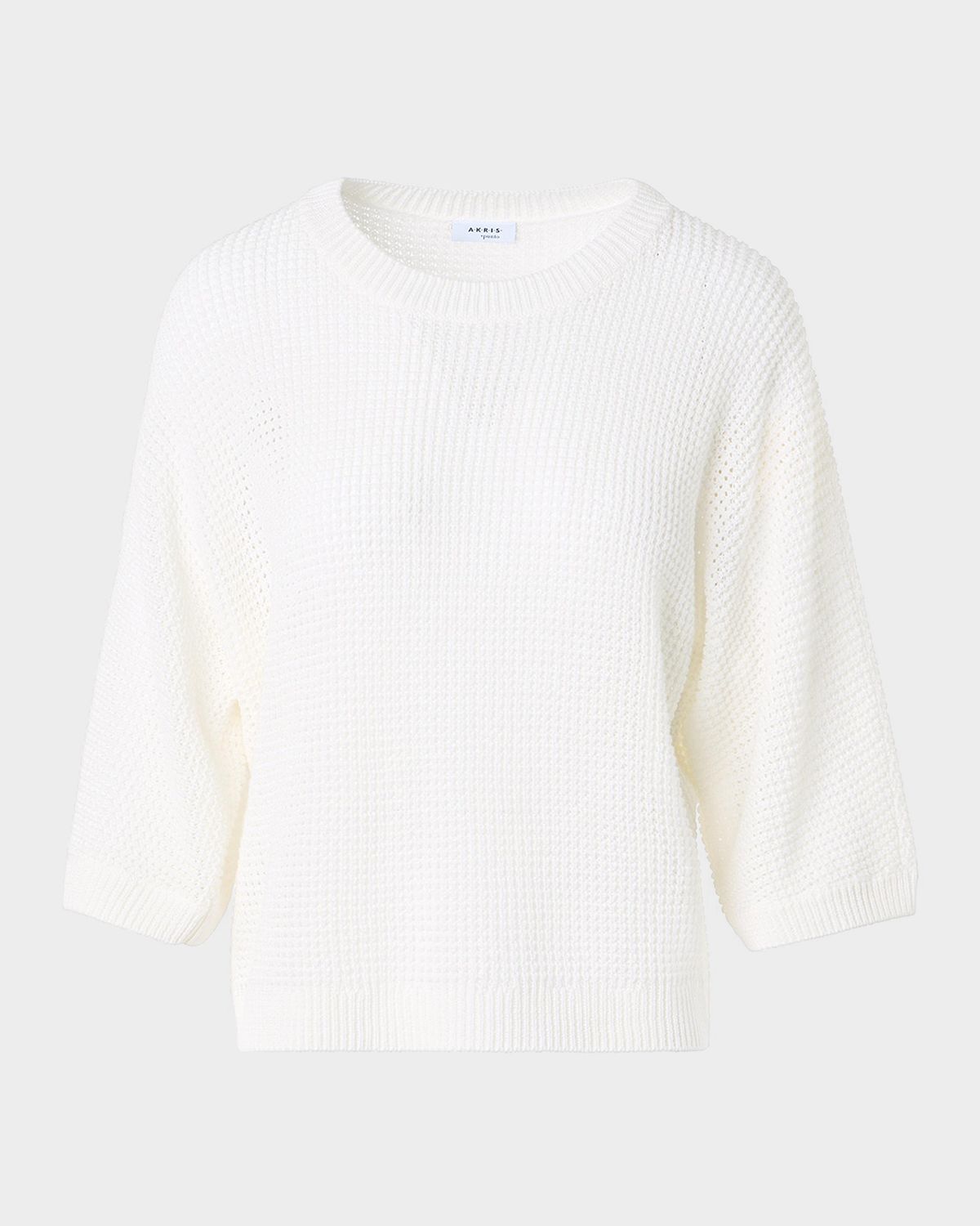 Akris punto Linen & Cotton Knit Crewneck Sweater