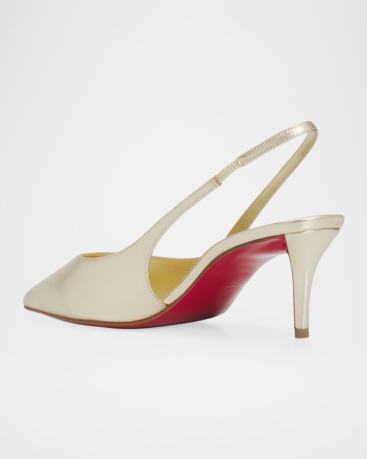 Christian Louboutin 60mm Miss Z Metallic Leather Slingback Pumps
