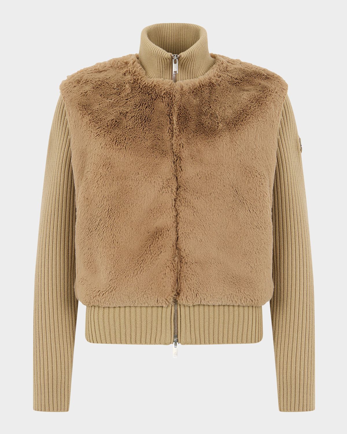 Moose Knuckles Dua Bunny Faux Fur Sweater Jacket