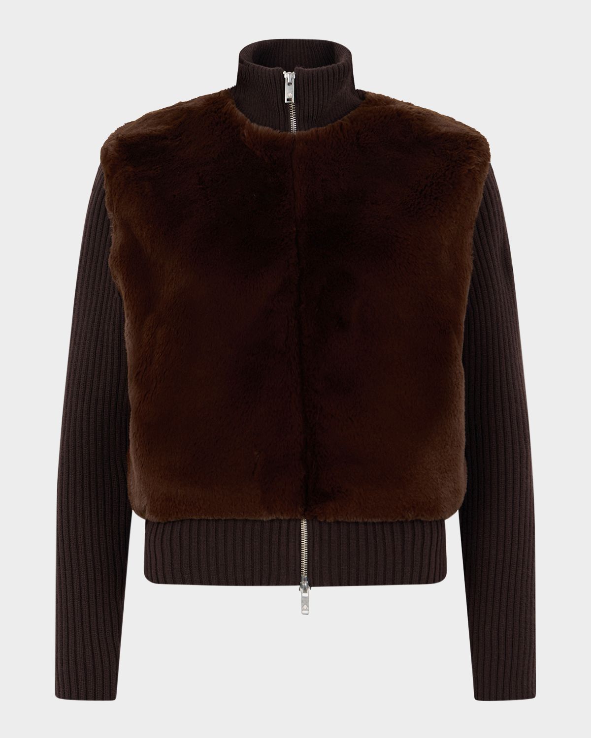 Moose Knuckles Dua Bunny Faux Fur Sweater Jacket | Thumbnail 5