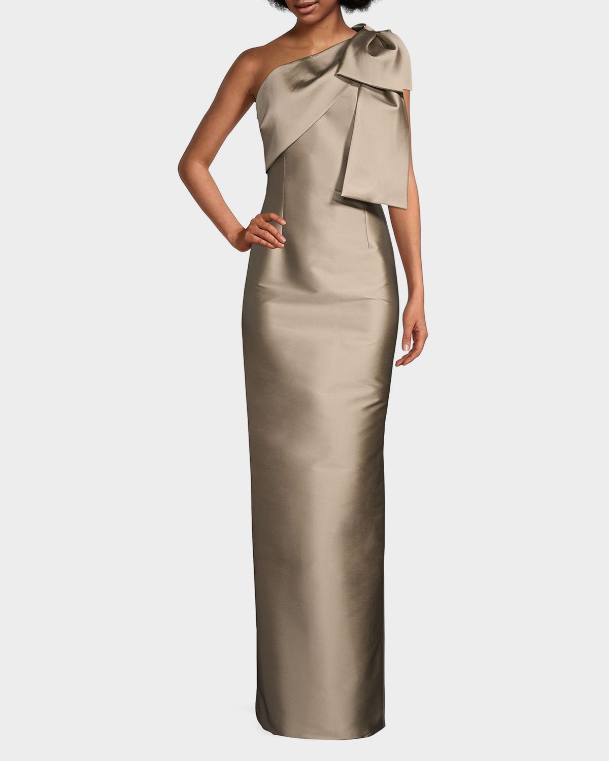 SACHIN BABI Bonnie Satin One-Shoulder Gown