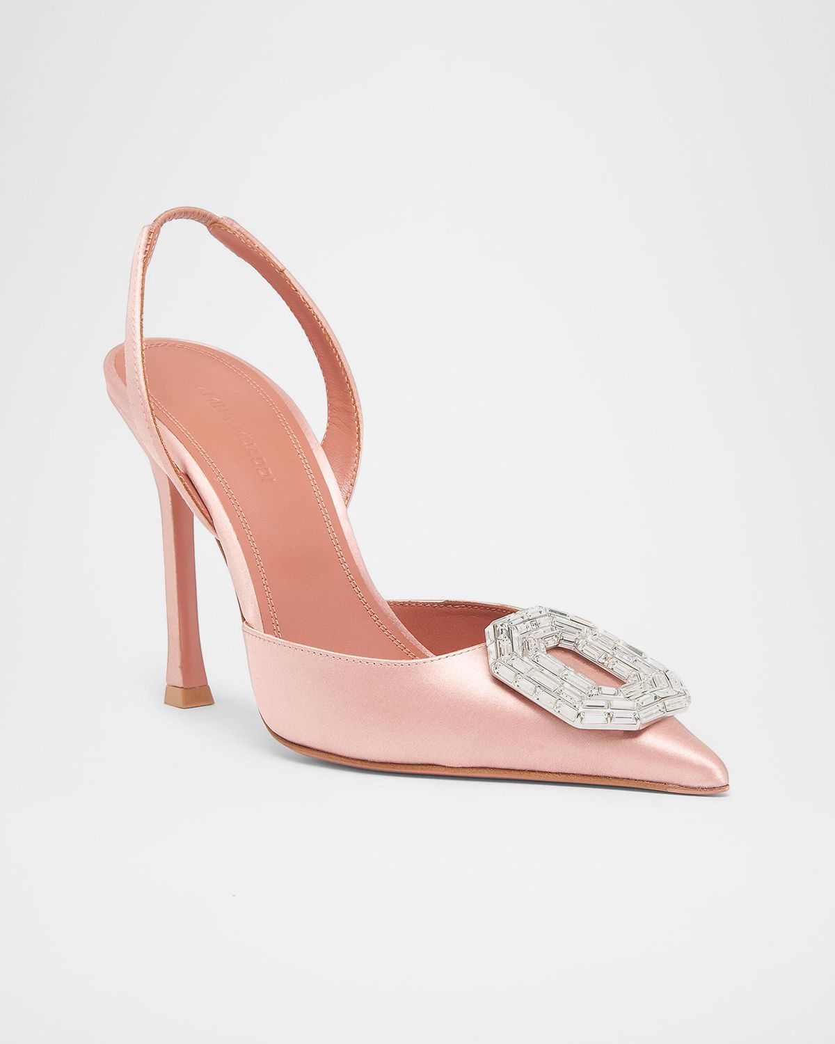 Amina Muaddi 105mm Camelia Satin Crystal Halter Pumps | Thumbnail 5 Amina Muaddi 105mm Camelia Satin Crystal Halter Pumps | Thumbnail 5