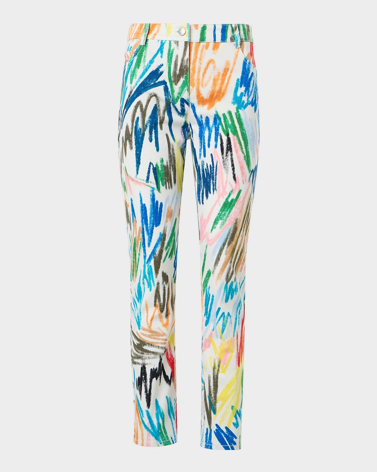 Akris punto Maru Scribble-Print Cropped Slim-Fit Pants