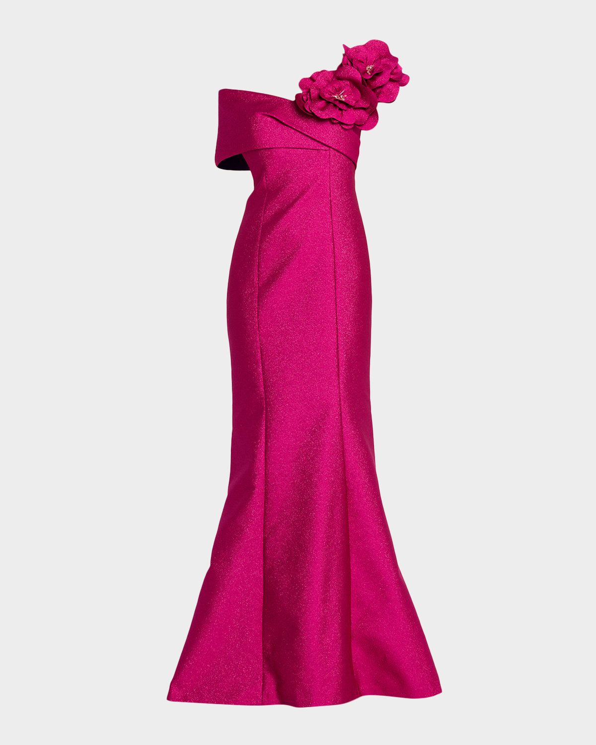 Rickie Freeman for Teri Jon One-Shoulder Floral Applique Mermaid Gown | Thumbnail 6 Rickie Freeman for Teri Jon One-Shoulder Floral Applique Mermaid Gown | Thumbnail 6