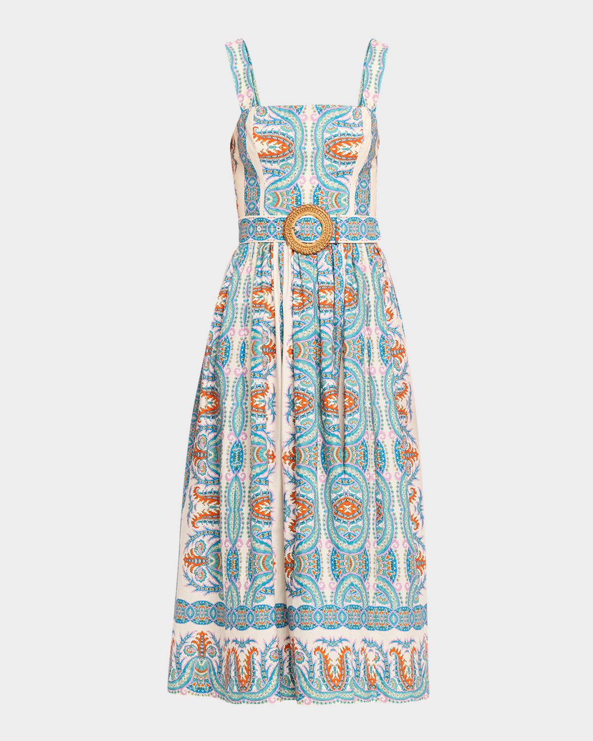 Cara Cara Julie Belted Poplin Midi Dress