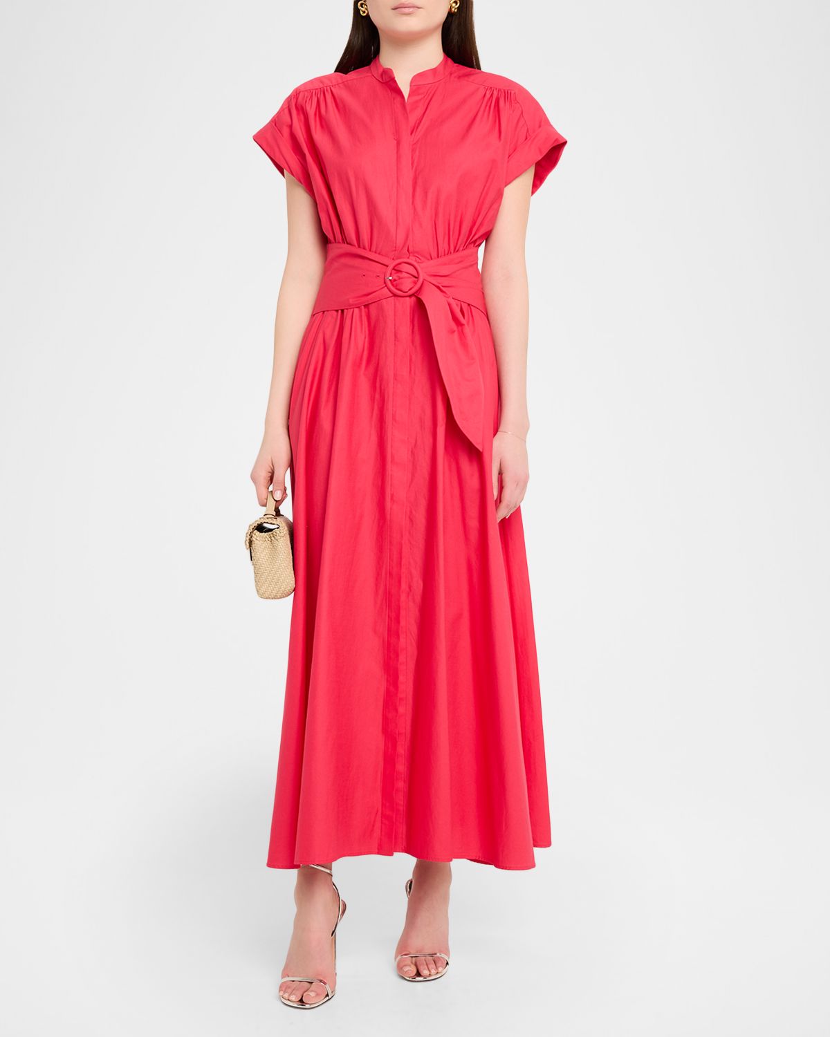 Saloni Neesha Short-Sleeve Cotton Maxi Dress