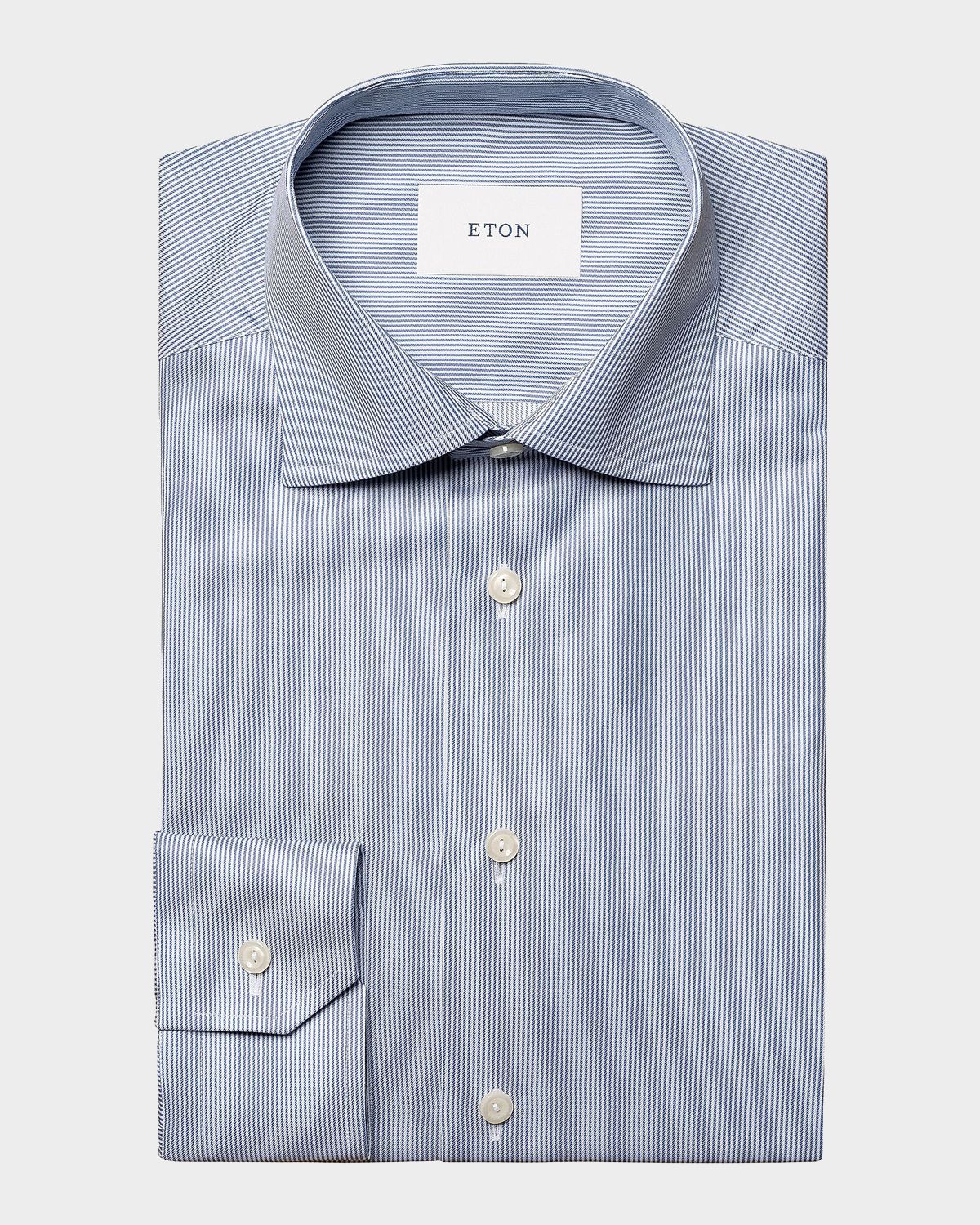 Eton Striped Twill Contemporary-Fit Dress Shirt