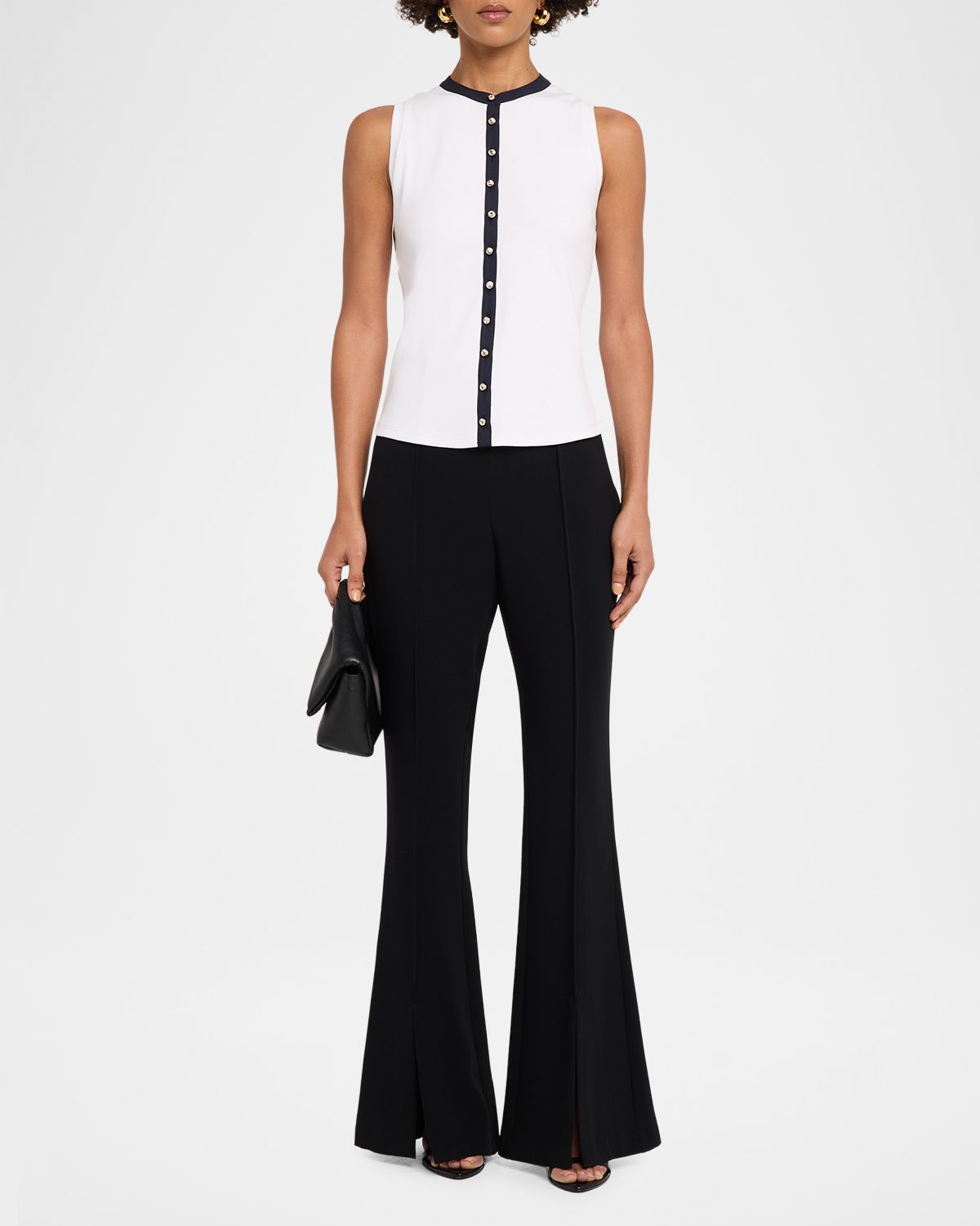 Cinq a Sept Beverly Knit Button-Front Top