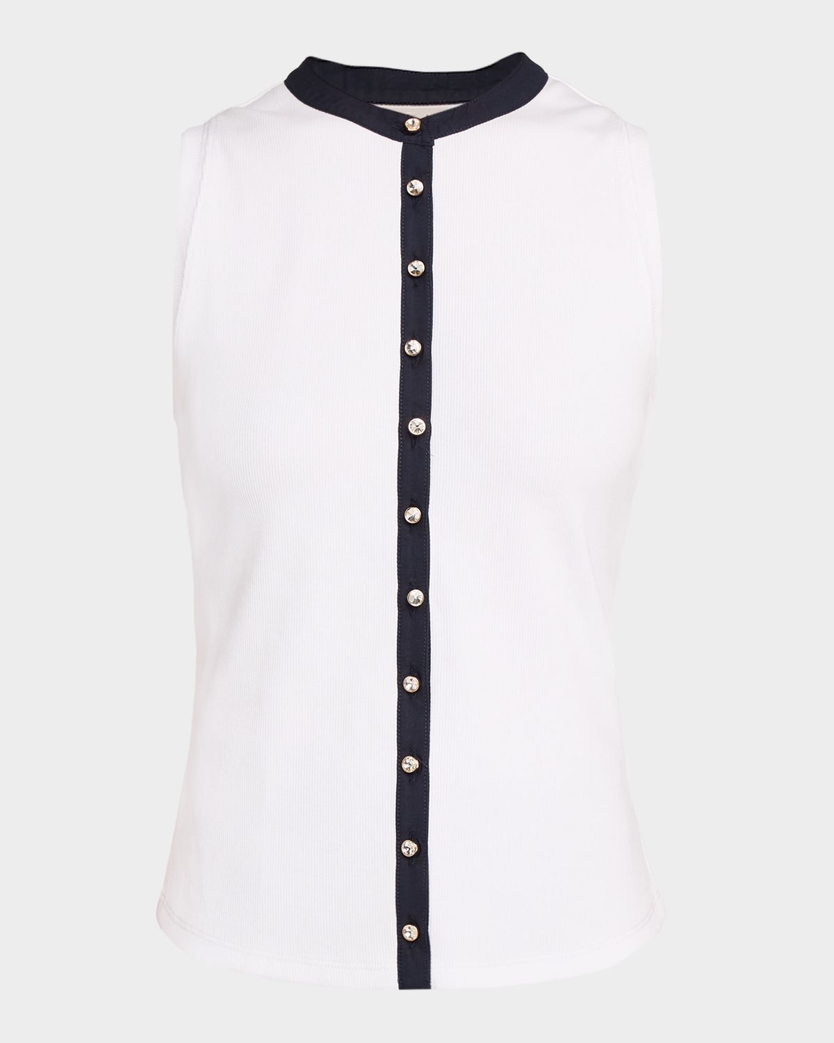 Cinq a Sept Beverly Knit Button-Front Top