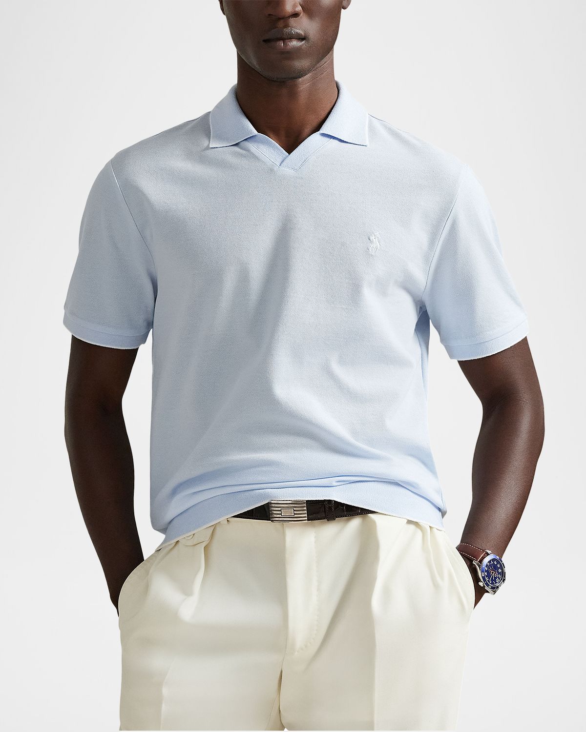 Polo Ralph Lauren Men 's Cotton Jacquard Pique Short-Sleeve Polo Shirt | Thumbnail 3