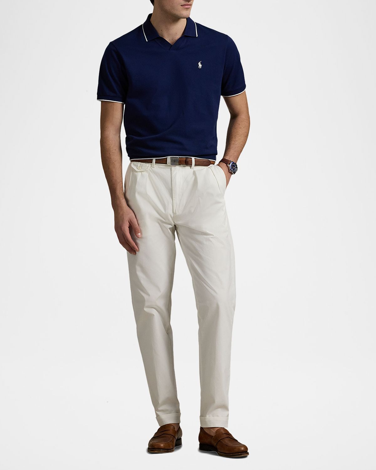 Polo Ralph Lauren Men 's Cotton Jacquard Pique Short-Sleeve Polo Shirt