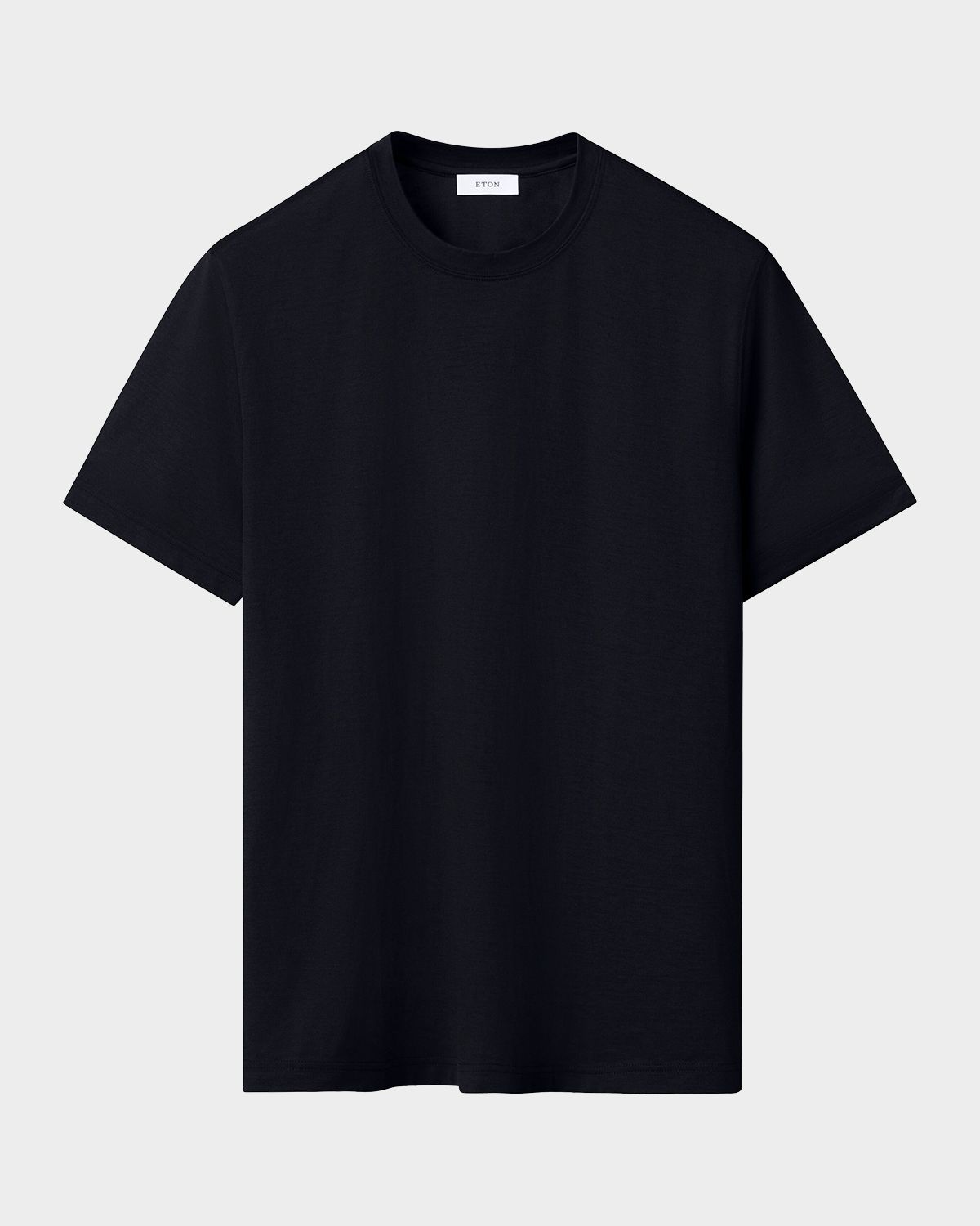 Eton Men 's Cotton and Silk Solid Crewneck T-Shirt