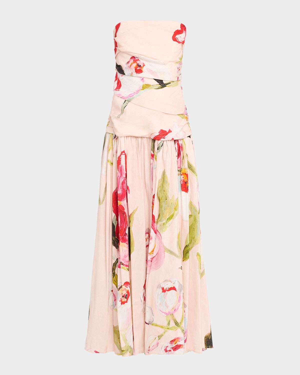Acler Nershall Strapless Drop-Waist Maxi Dress