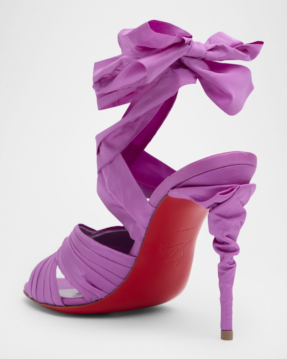 Christian Louboutin 100mm Affabula Taffeta Lace-Up Sandals