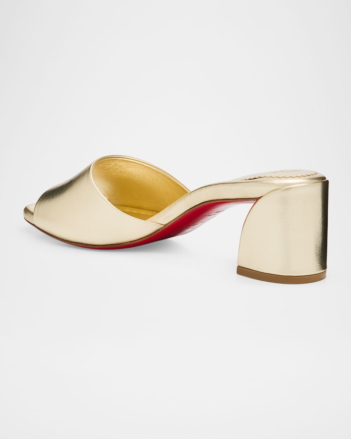 Christian Louboutin 55mm Jane Metallic Nappa Leather Mules