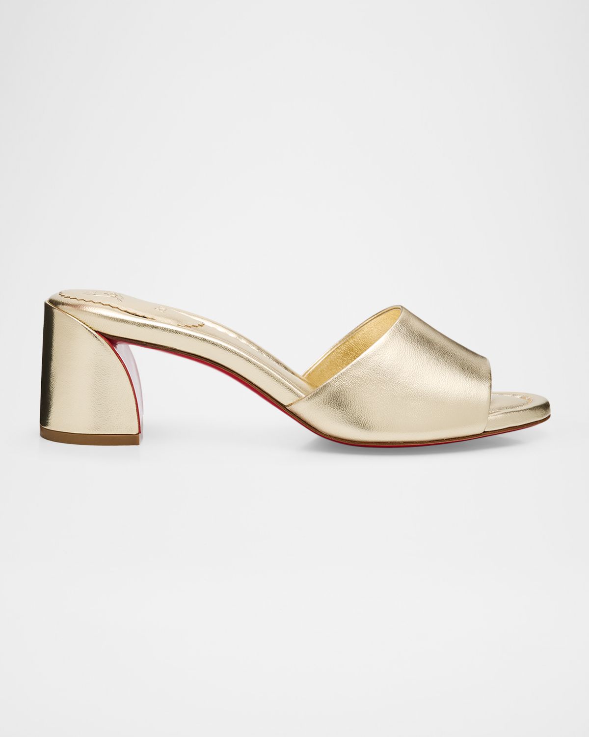 Christian Louboutin 55mm Jane Metallic Nappa Leather Mules