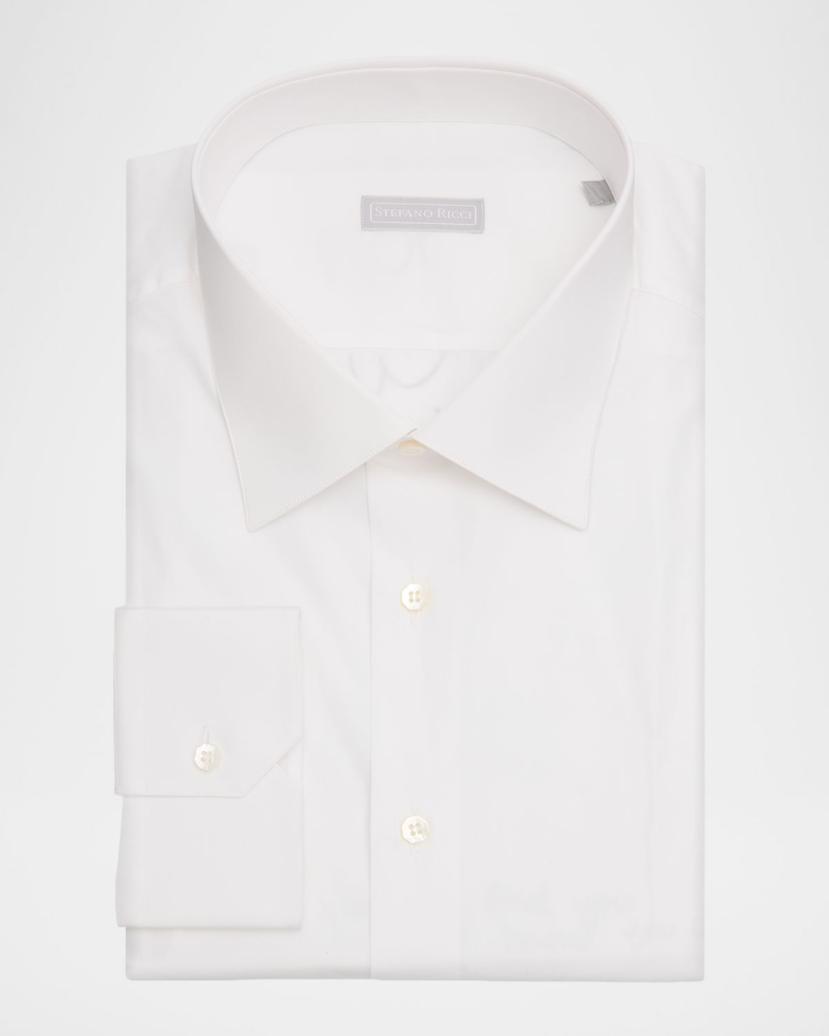 Stefano Ricci Men 's Solid Cotton Point-Collar Dress Shirt