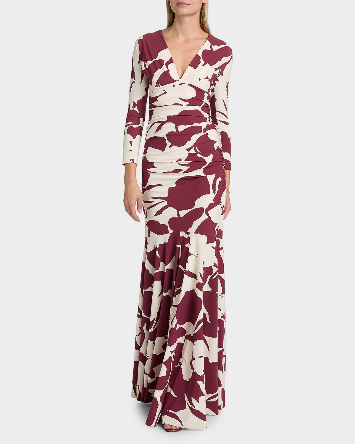 Chiara Boni La Petite Robe Riensen Floral-Print Mermaid Gown