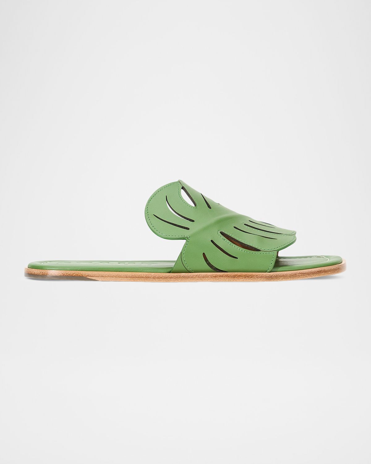 STAUD Palm Leather Flat Slide Sandals