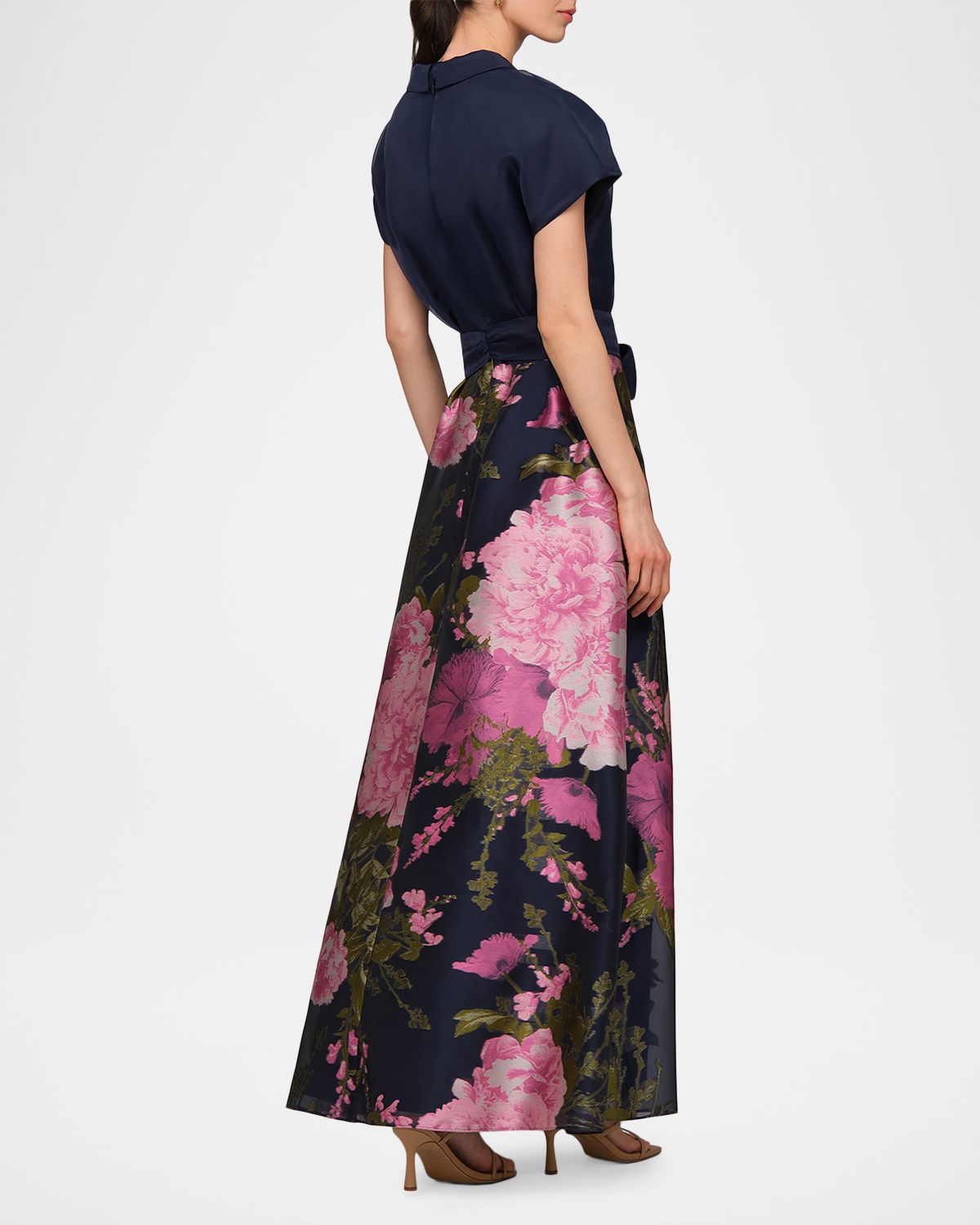 Kay Unger New York Samira Metallic Floral Gown | Thumbnail 3 Kay Unger New York Samira Metallic Floral Gown | Thumbnail 3