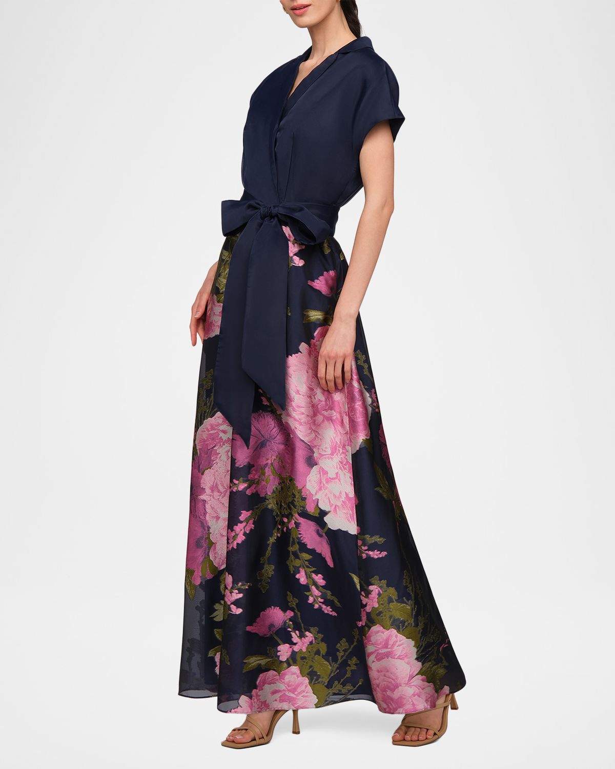 Kay Unger New York Samira Metallic Floral Gown | Thumbnail 4 Kay Unger New York Samira Metallic Floral Gown | Thumbnail 4