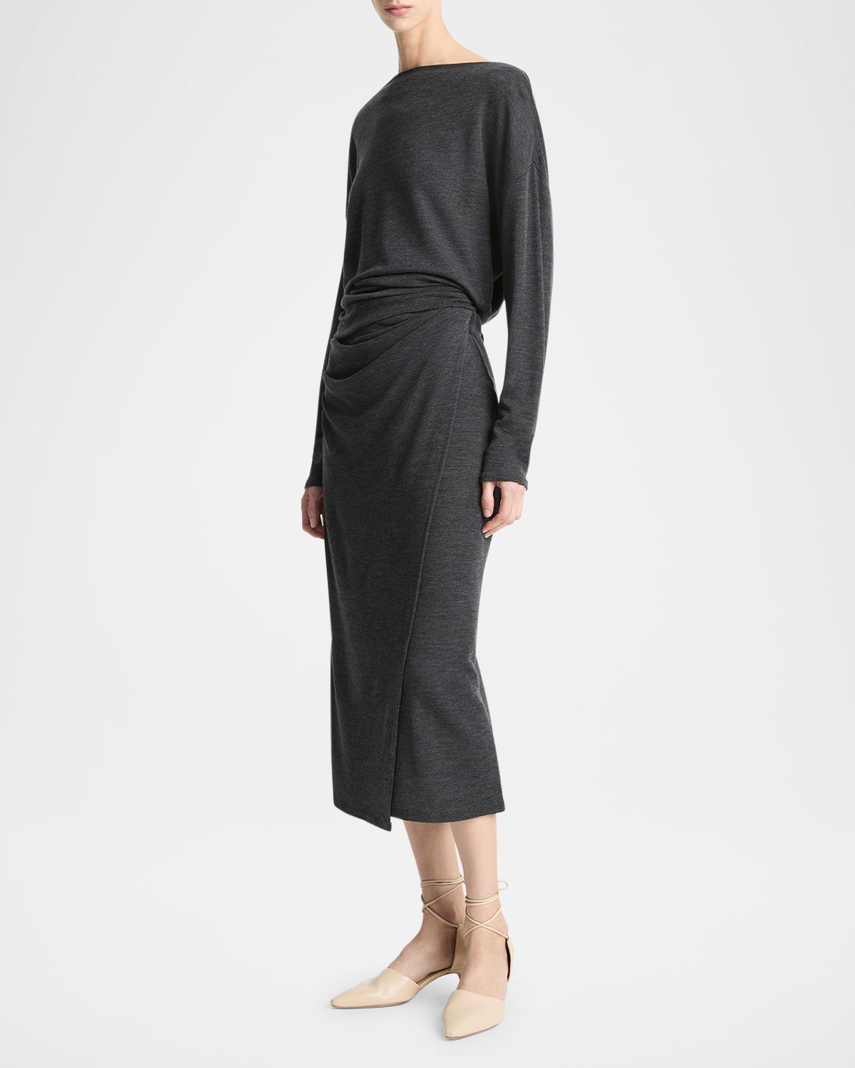 Vince Draped Midi Skirt
