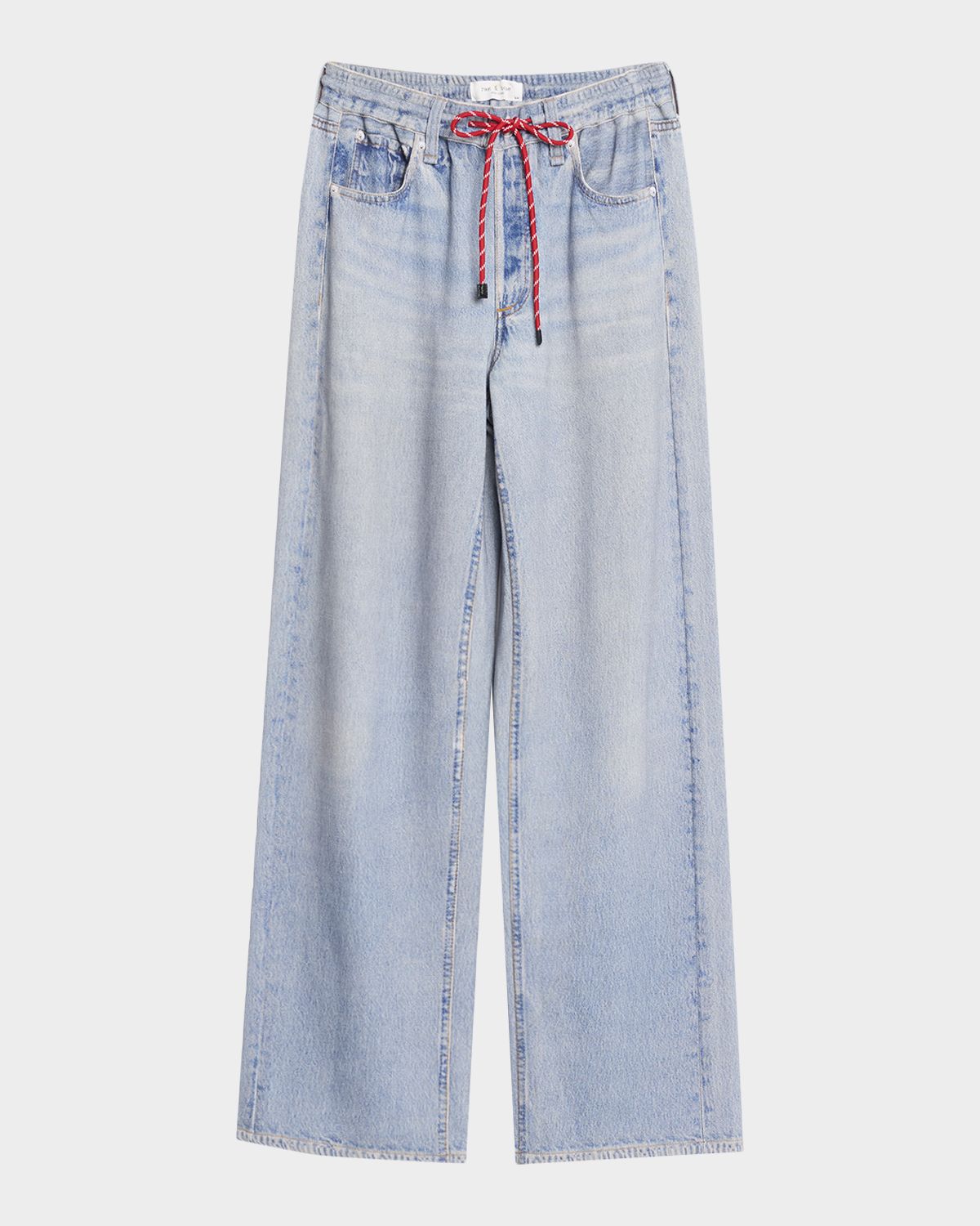 Rag & Bone rb Miramar Terry Drawstring Wide-Leg Jeans - Women's Clothing