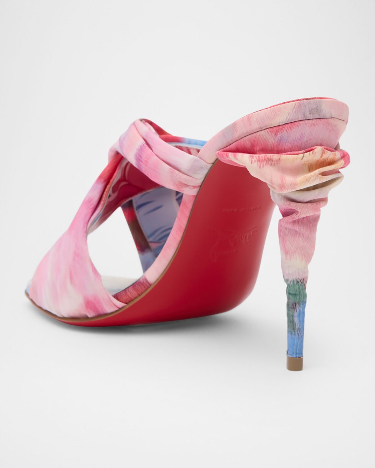 Christian Louboutin 100mm Affabula Floral Silk Mule Sandals