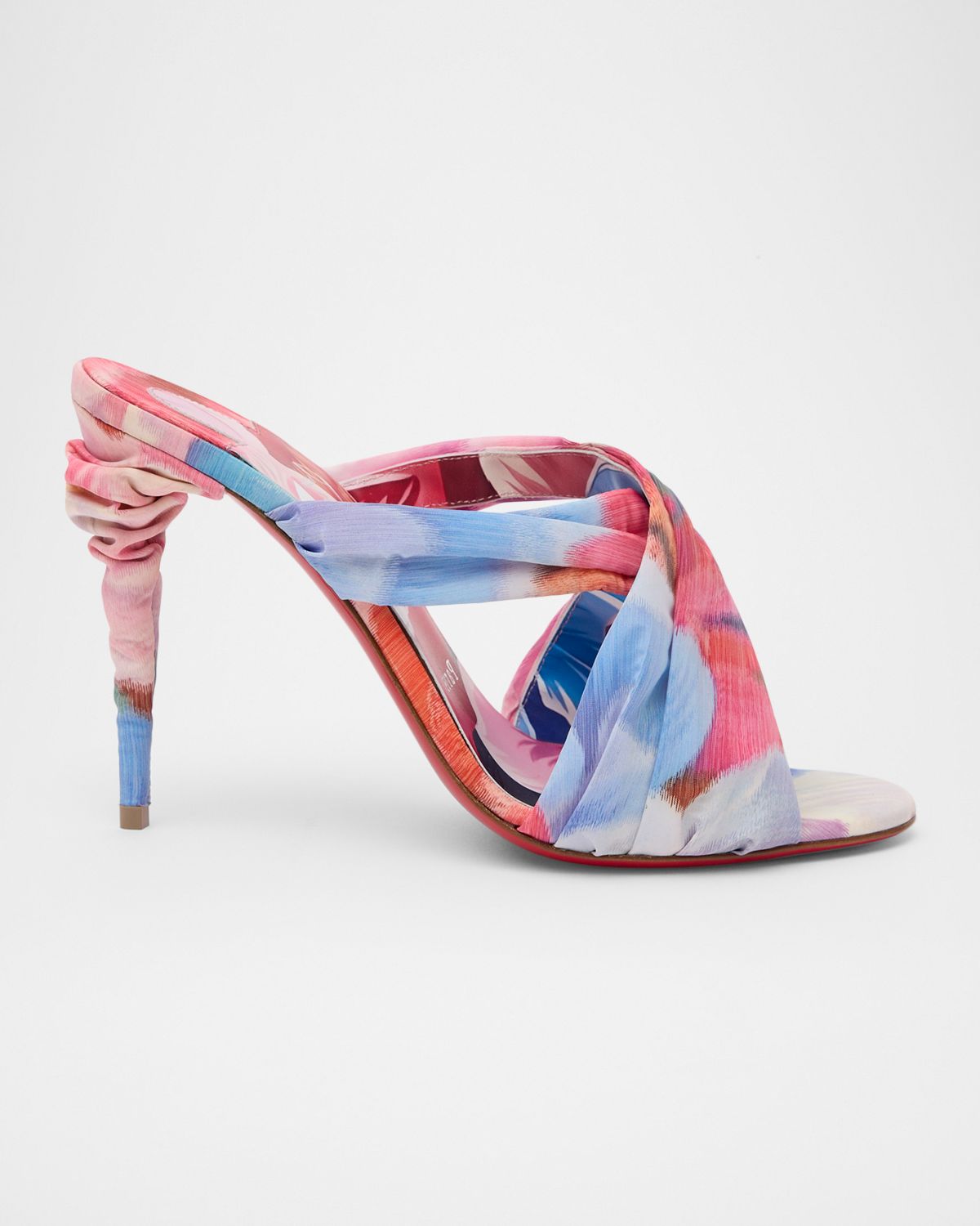 Christian Louboutin 100mm Affabula Floral Silk Mule Sandals