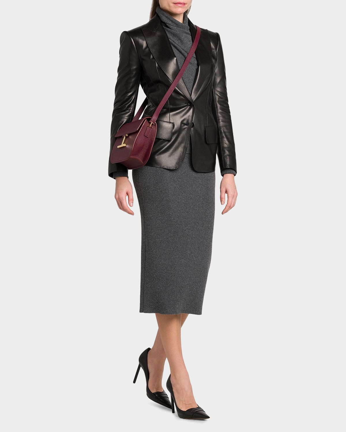 TOM FORD Leather Peak Lapel Jacket | Thumbnail 7 TOM FORD Leather Peak Lapel Jacket | Thumbnail 7