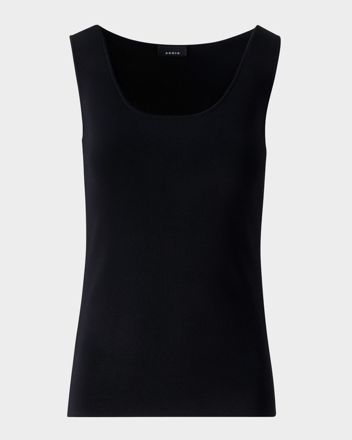 Akris Scoop-Neck Viscose Rib Knit Tank Top
