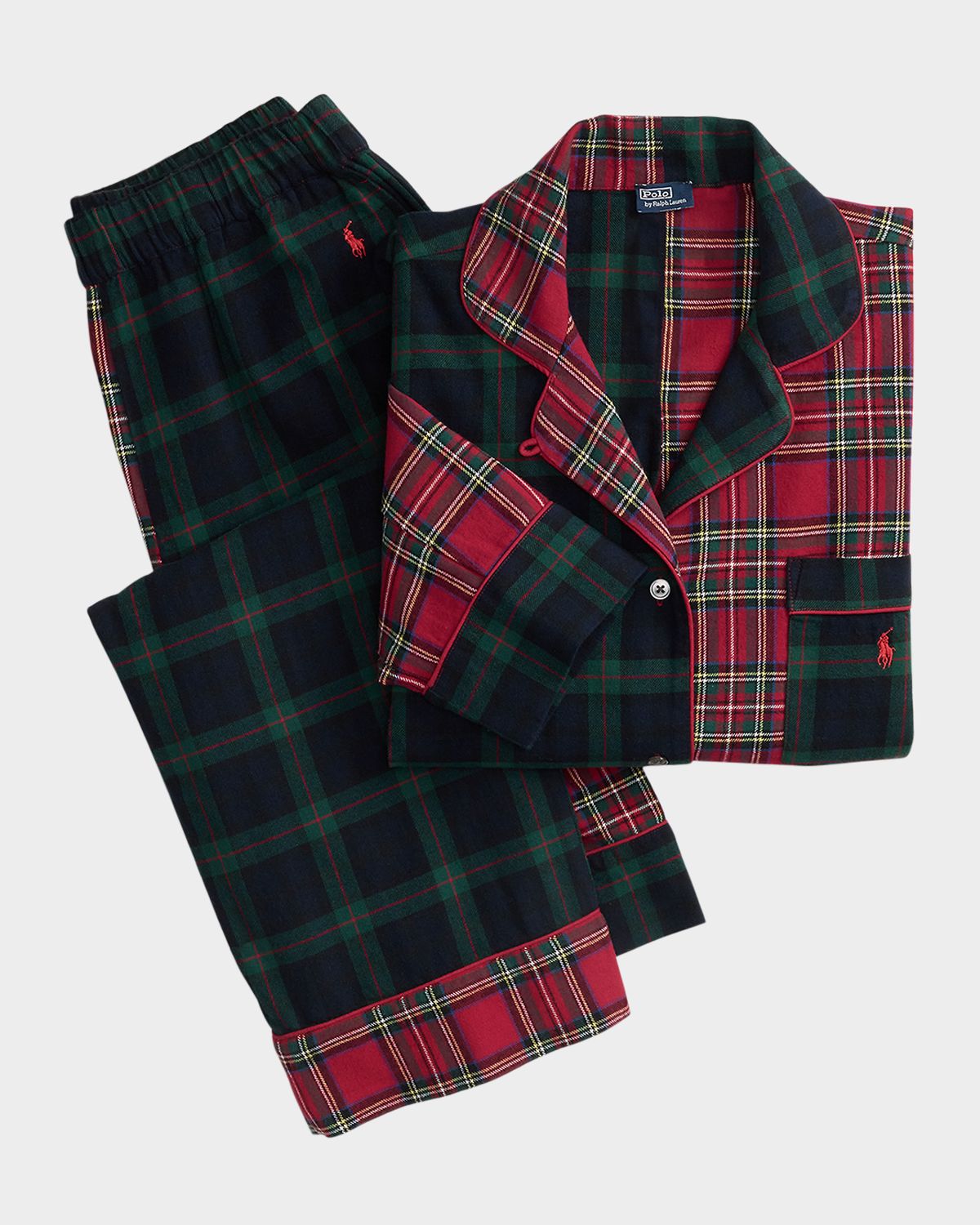 Polo Ralph Lauren Madison Patchwork Cotton Plaid Pajama Set