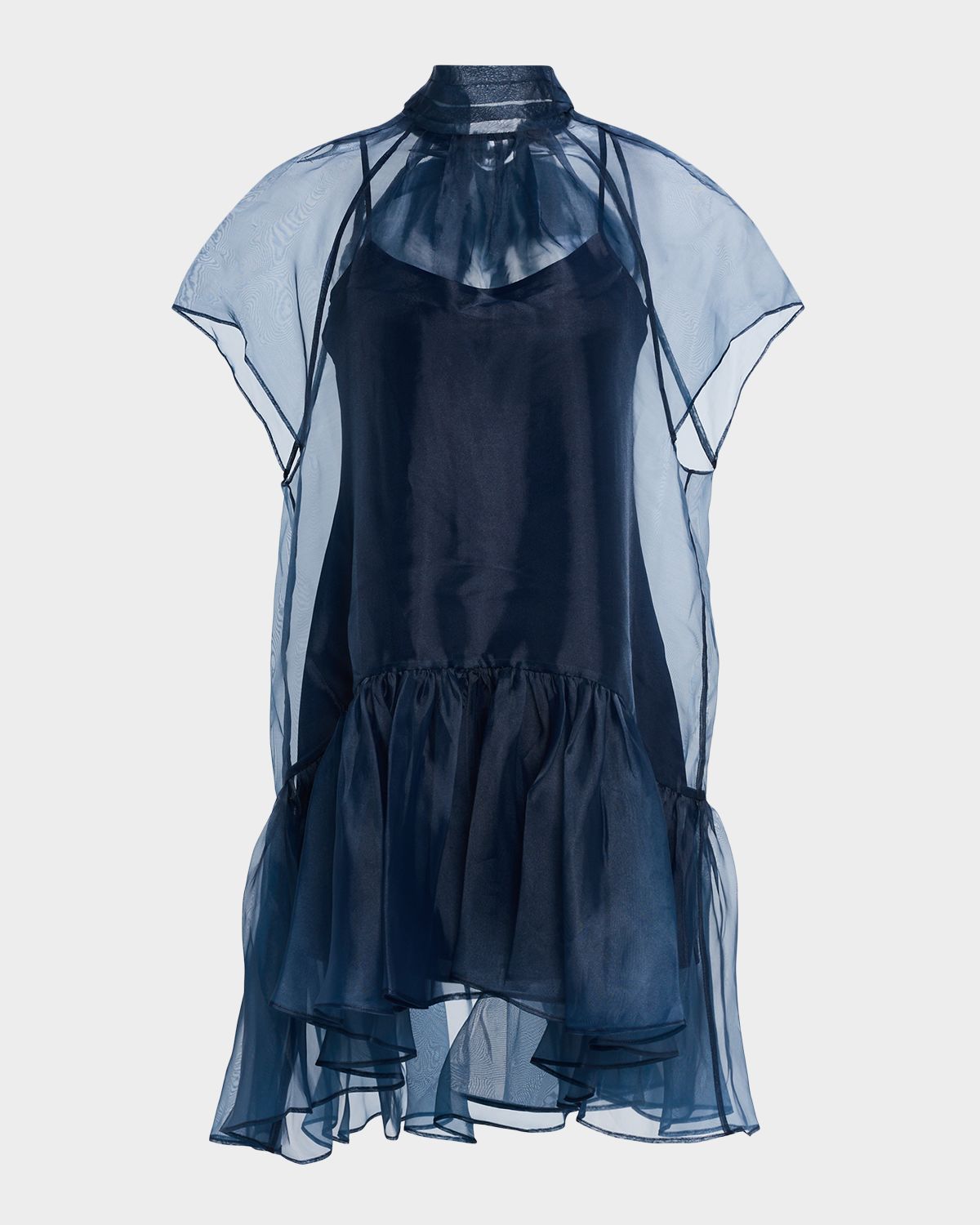 SIMKHAI Beaux Tiered Organza Mini Dress