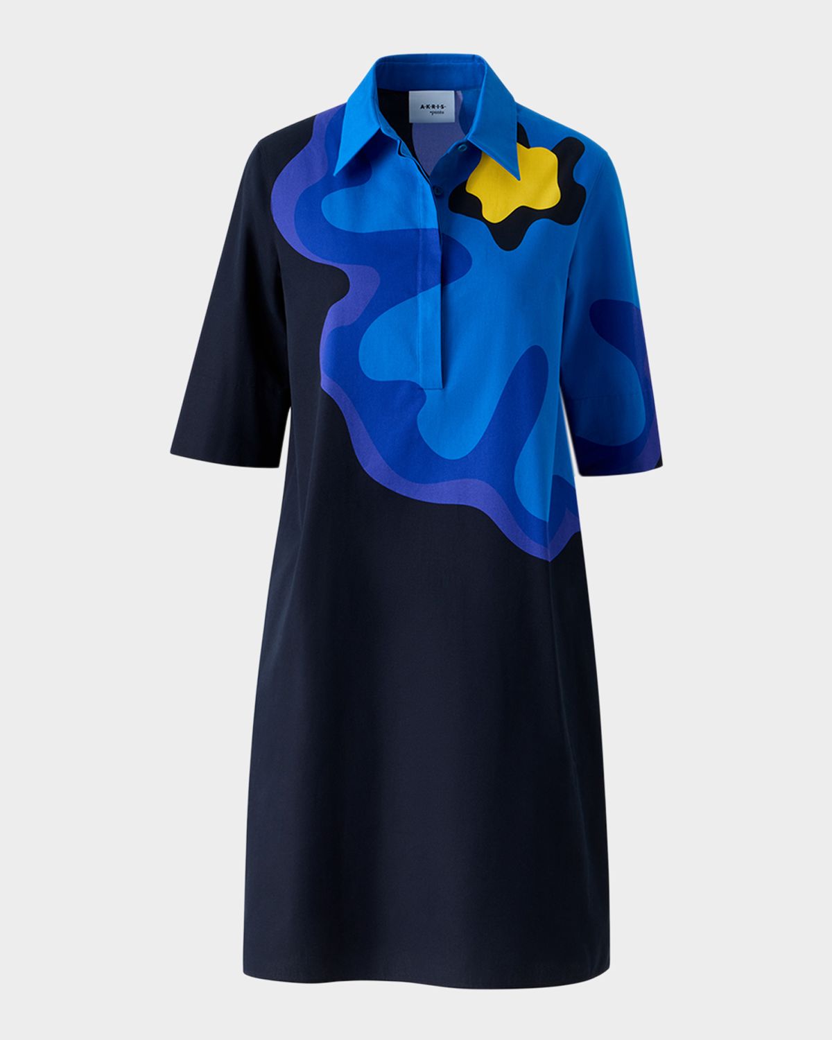 Akris punto Floral Cotton Knee-Length Dress