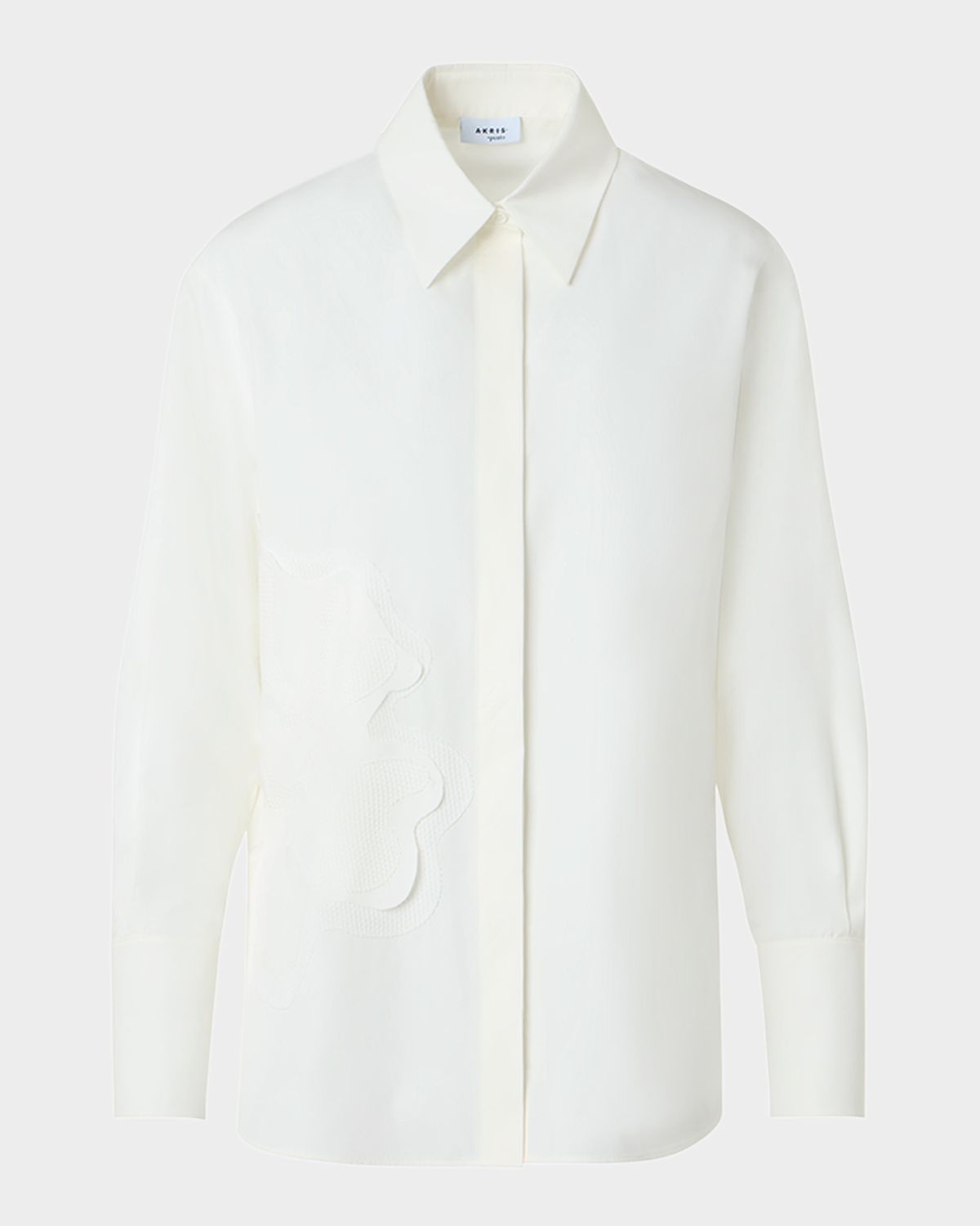 Akris punto Floral Applique Cotton Shirt
