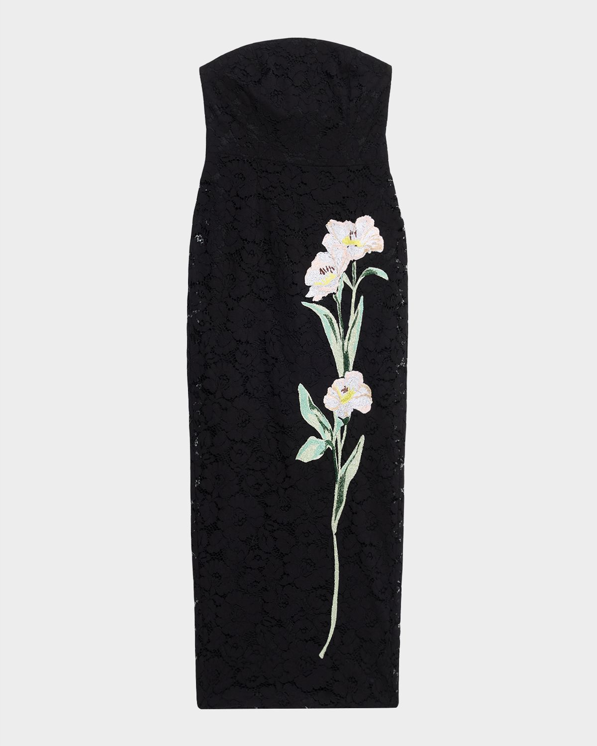 Milly Dolores Strapless Floral-Embroidered Lace Gown | Thumbnail 8