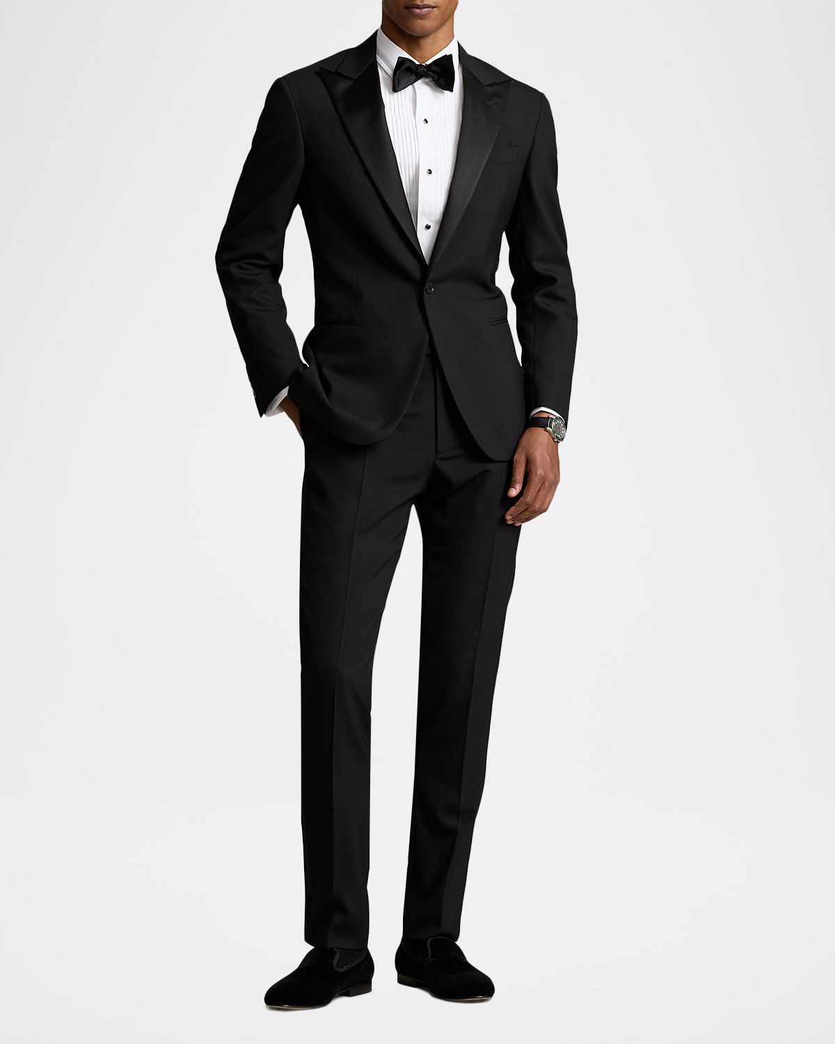 Polo Ralph Lauren Men 's Tailored Fit Wool Barathea Peak Lapel Tuxedo