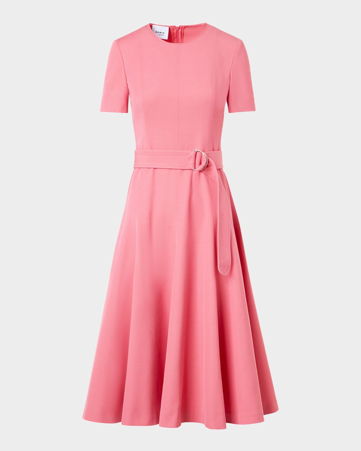 Akris punto Cotton-Wool Belted Midi Dress