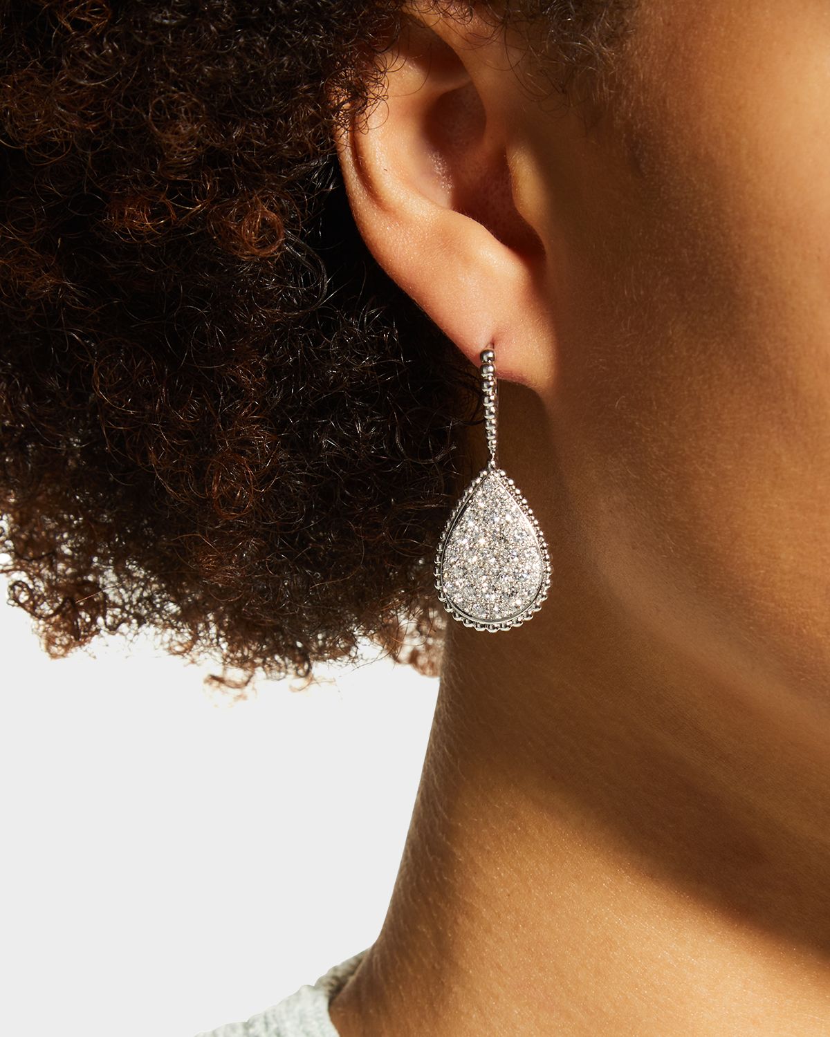 Boucheron Serpent Boheme Large Sleeper Earrings with Diamonds and White Gold