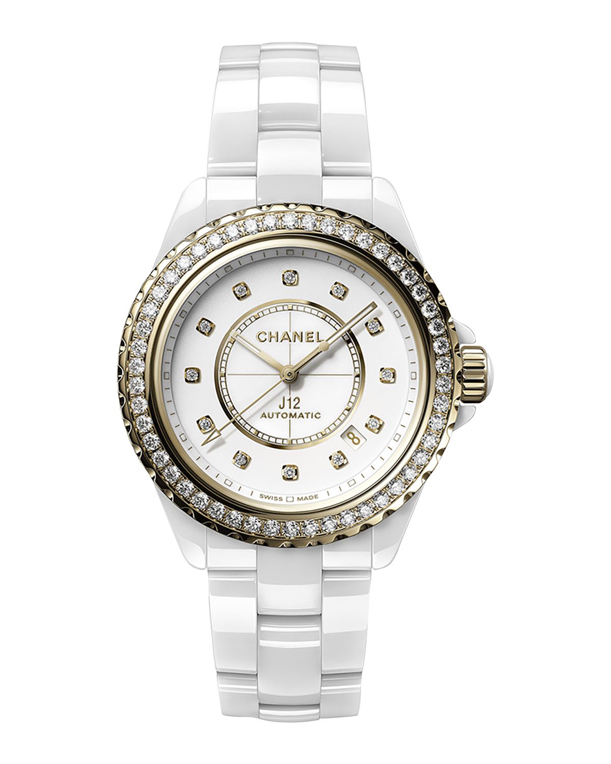 CHANEL J12 DIAMOND BEZEL WATCH CALIBER 12.1, 38 MM