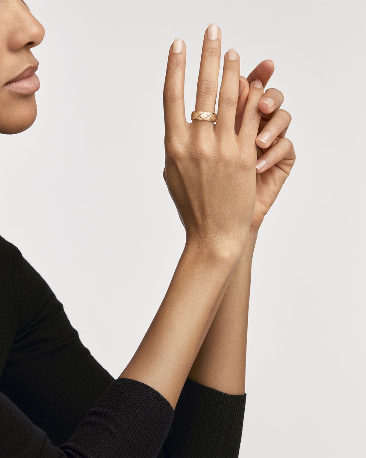 CHANEL COCO CRUSH RING IN 18K BEIGE GOLD, SMALL VERSION