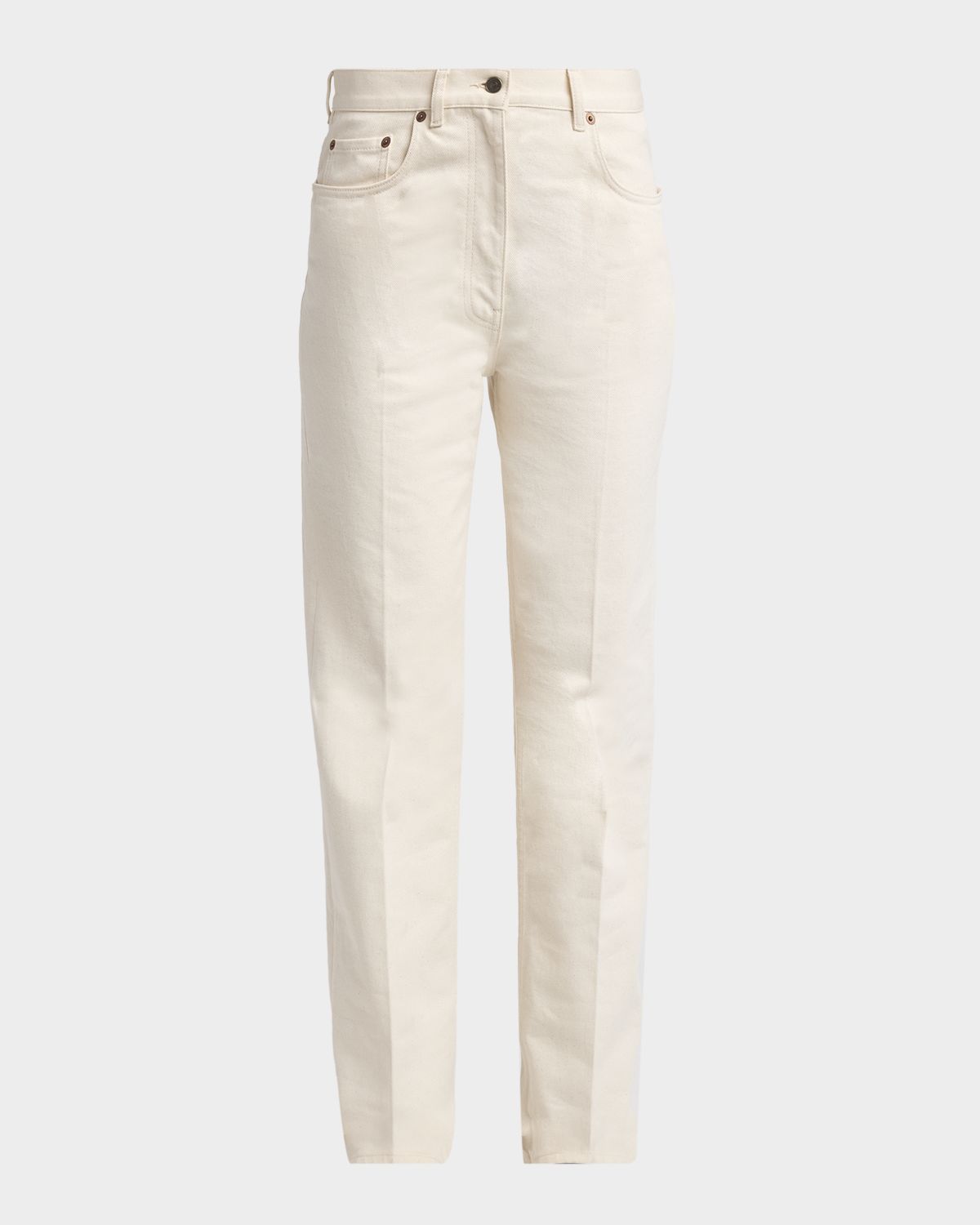 Valentino Garavani High-Rise V-Logo Straight-Leg Jeans