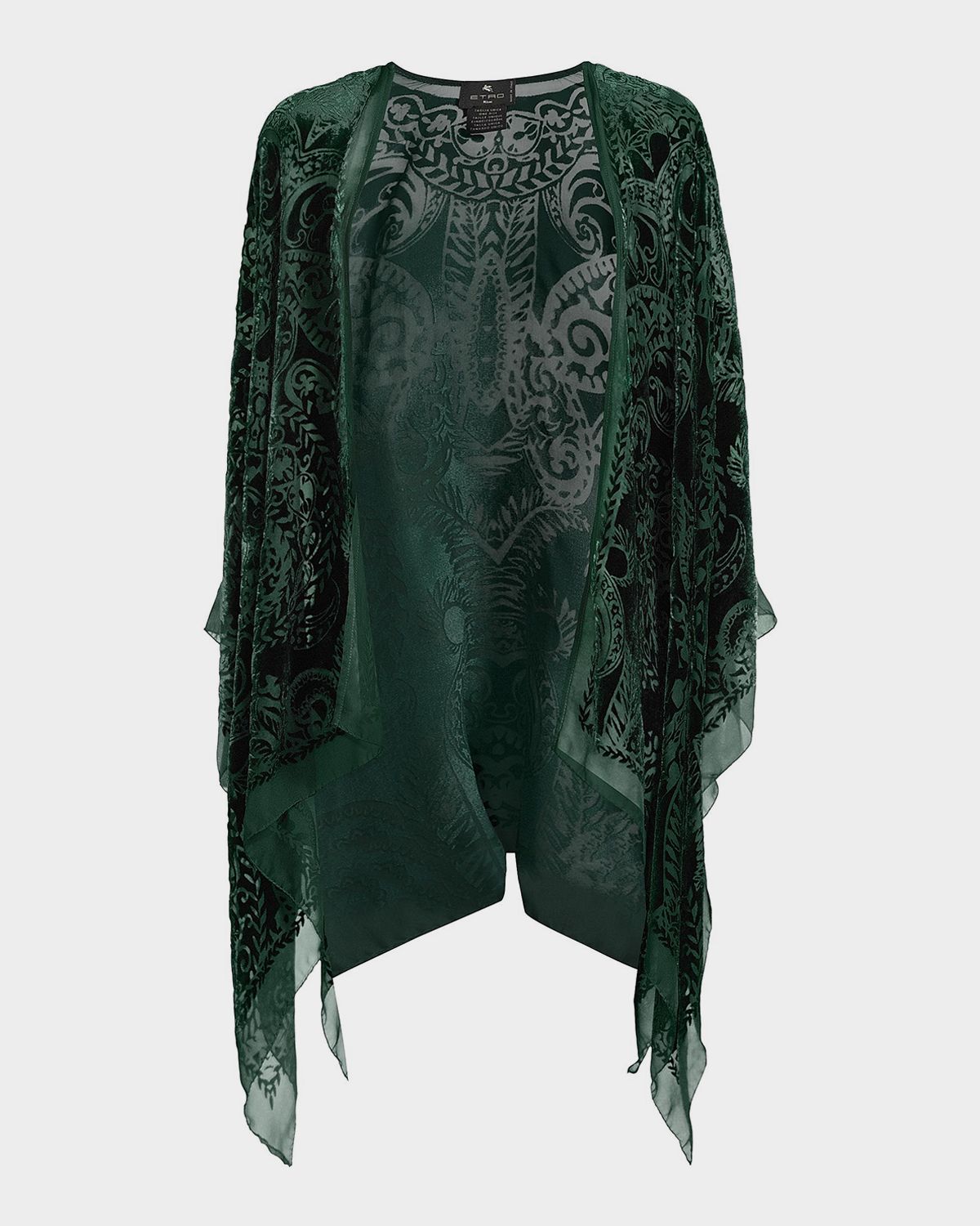 Etro Burnout Velvet Silk-Blend Cape