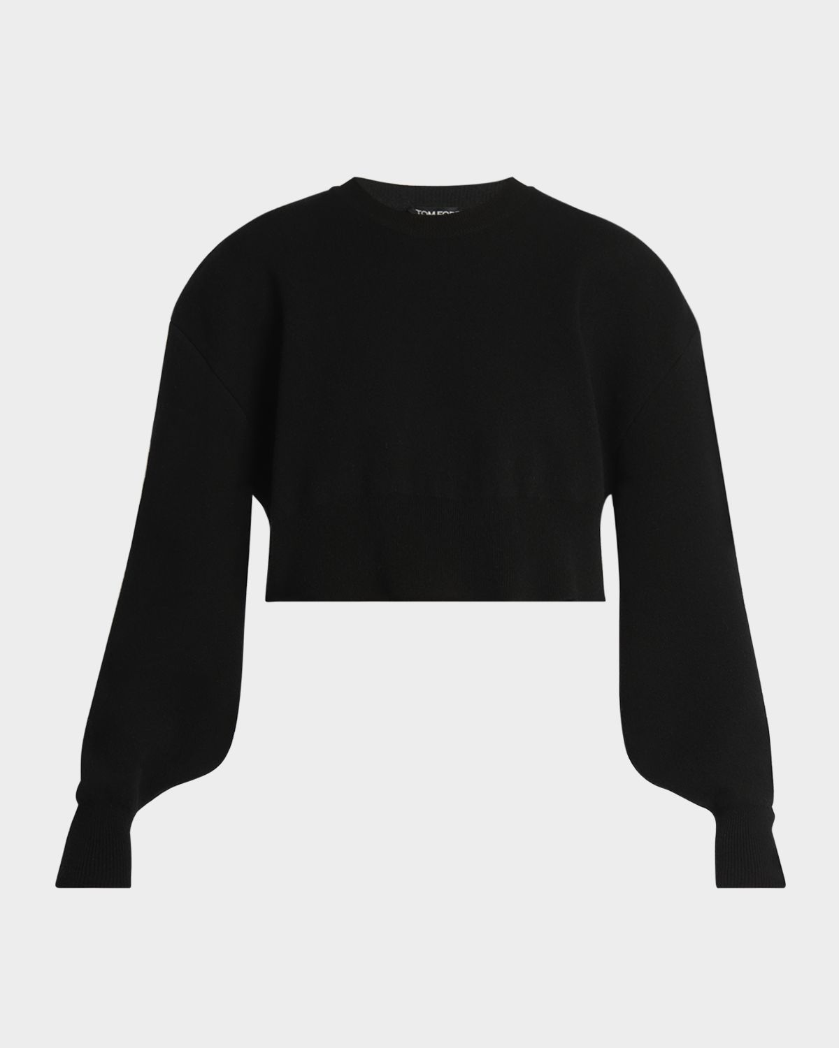 TOM FORD Wool-Cashmere Blouson-Sleeve Crop Sweater | Thumbnail 6 TOM FORD Wool-Cashmere Blouson-Sleeve Crop Sweater | Thumbnail 6