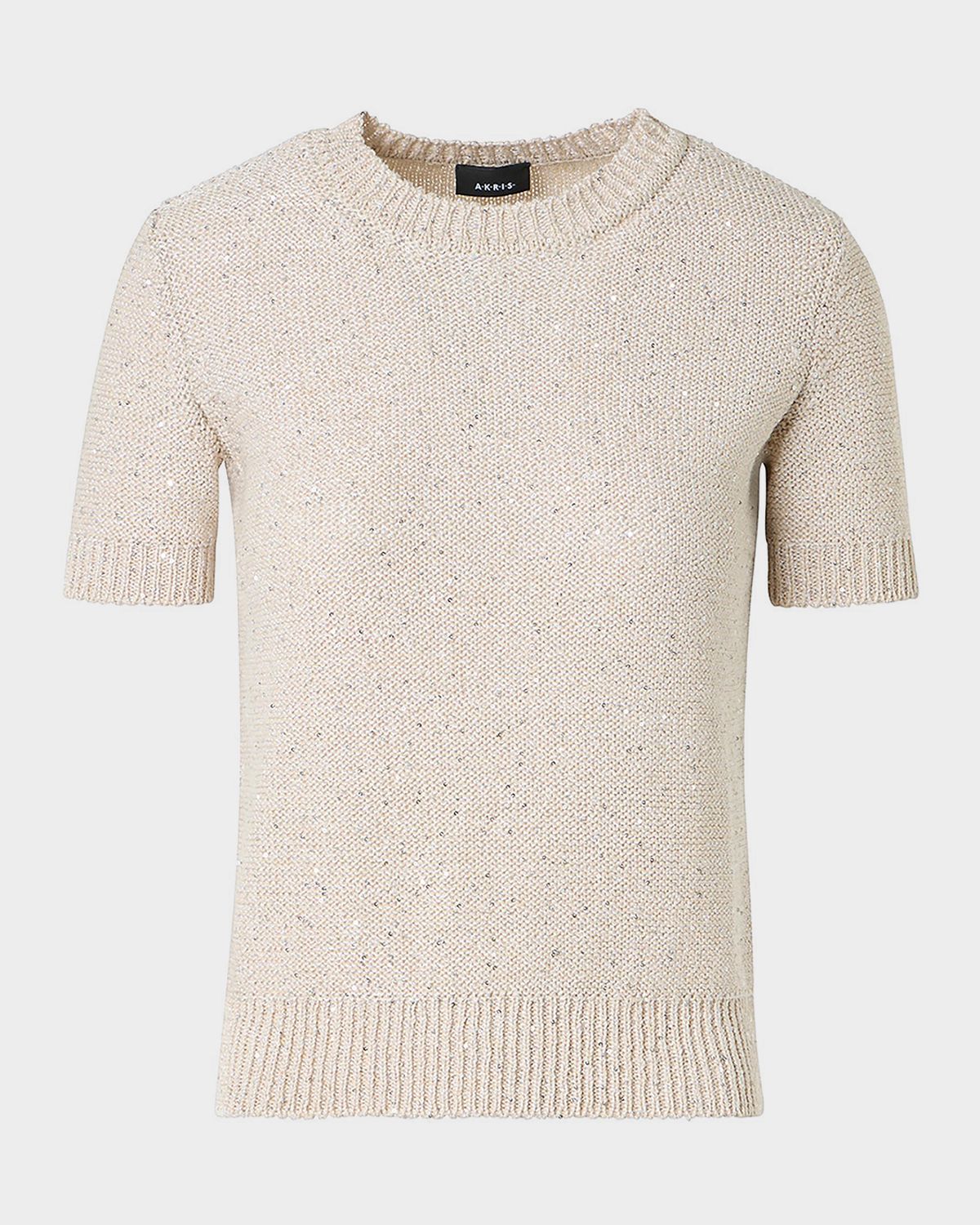 Akris Paillette Linen-Cotton Short-Sleeve Sweater | Thumbnail 7 Akris Paillette Linen-Cotton Short-Sleeve Sweater | Thumbnail 7