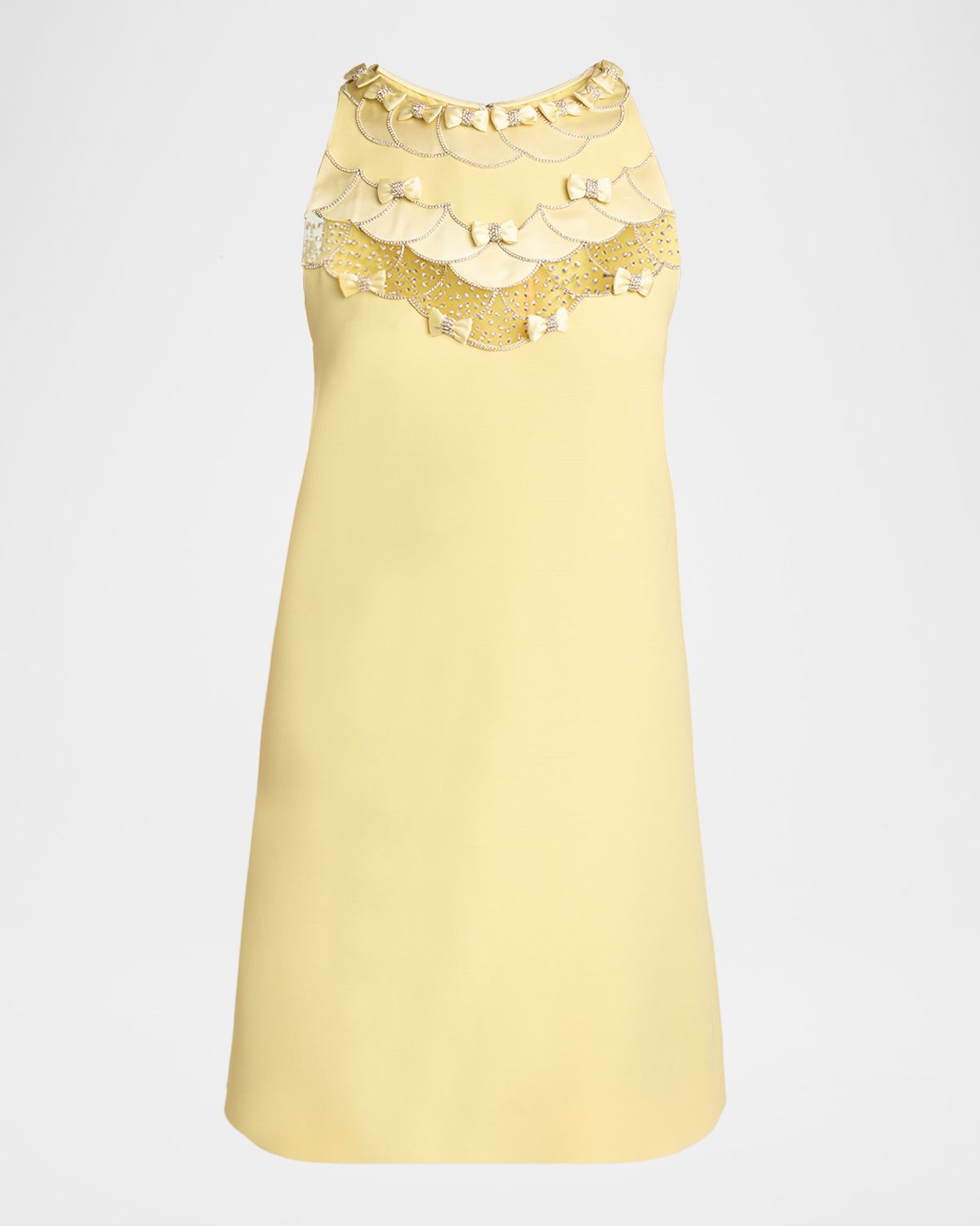 Valentino Garavani Sleeveless Embroidered Mini Shift Dress