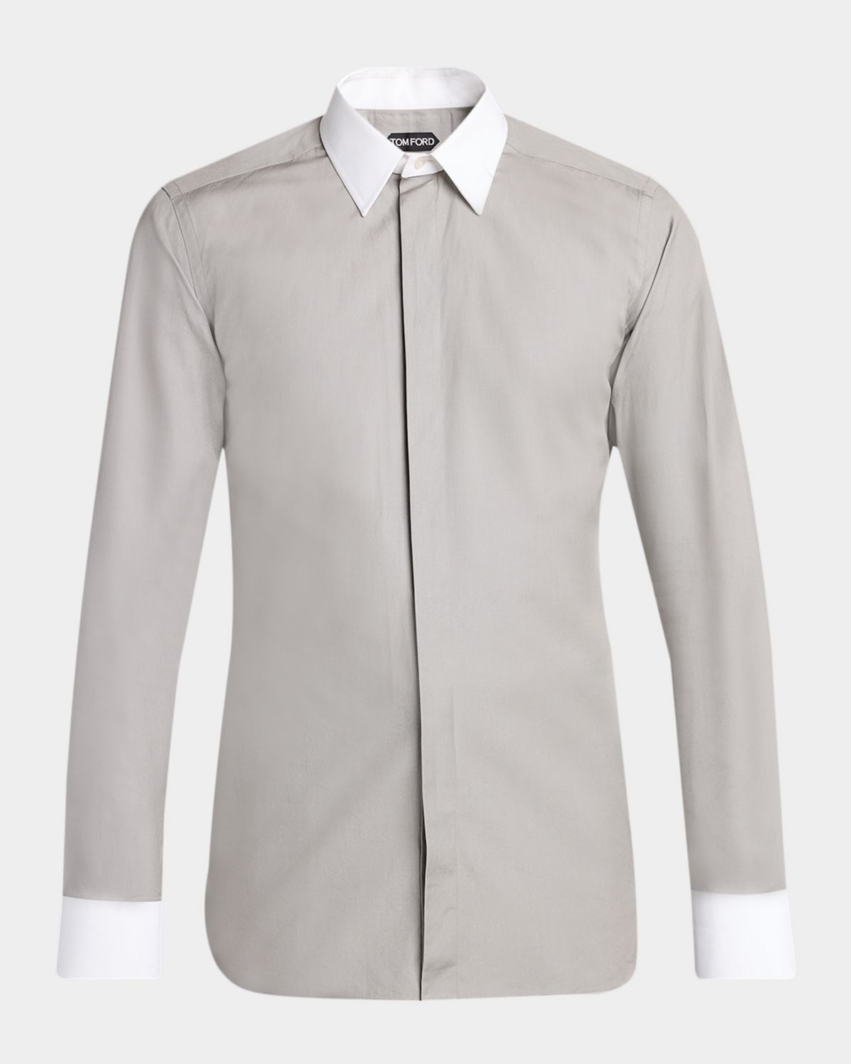 TOM FORD Men 's Poplin Contrast-Trim Sport Shirt | Thumbnail 6 TOM FORD Men 's Poplin Contrast-Trim Sport Shirt | Thumbnail 6